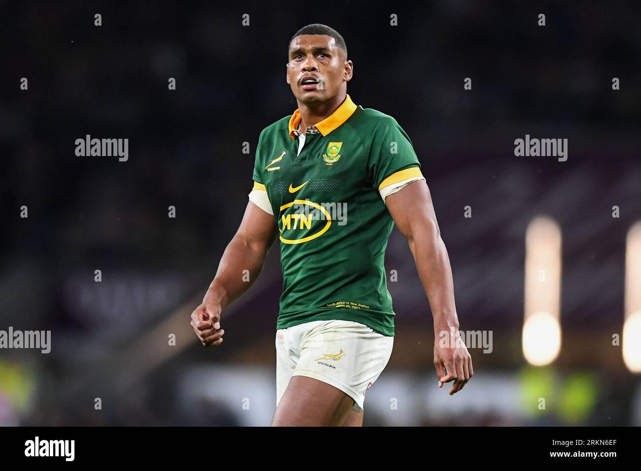 Damian Willemse del Sud Africa durante la partita internazionale Sud Africa vs nuova Zelanda al Twickenham Stadium, Twickenham, Regno Unito, 25 agosto 2023 (foto di Mike Jones/News Images) Foto Stock