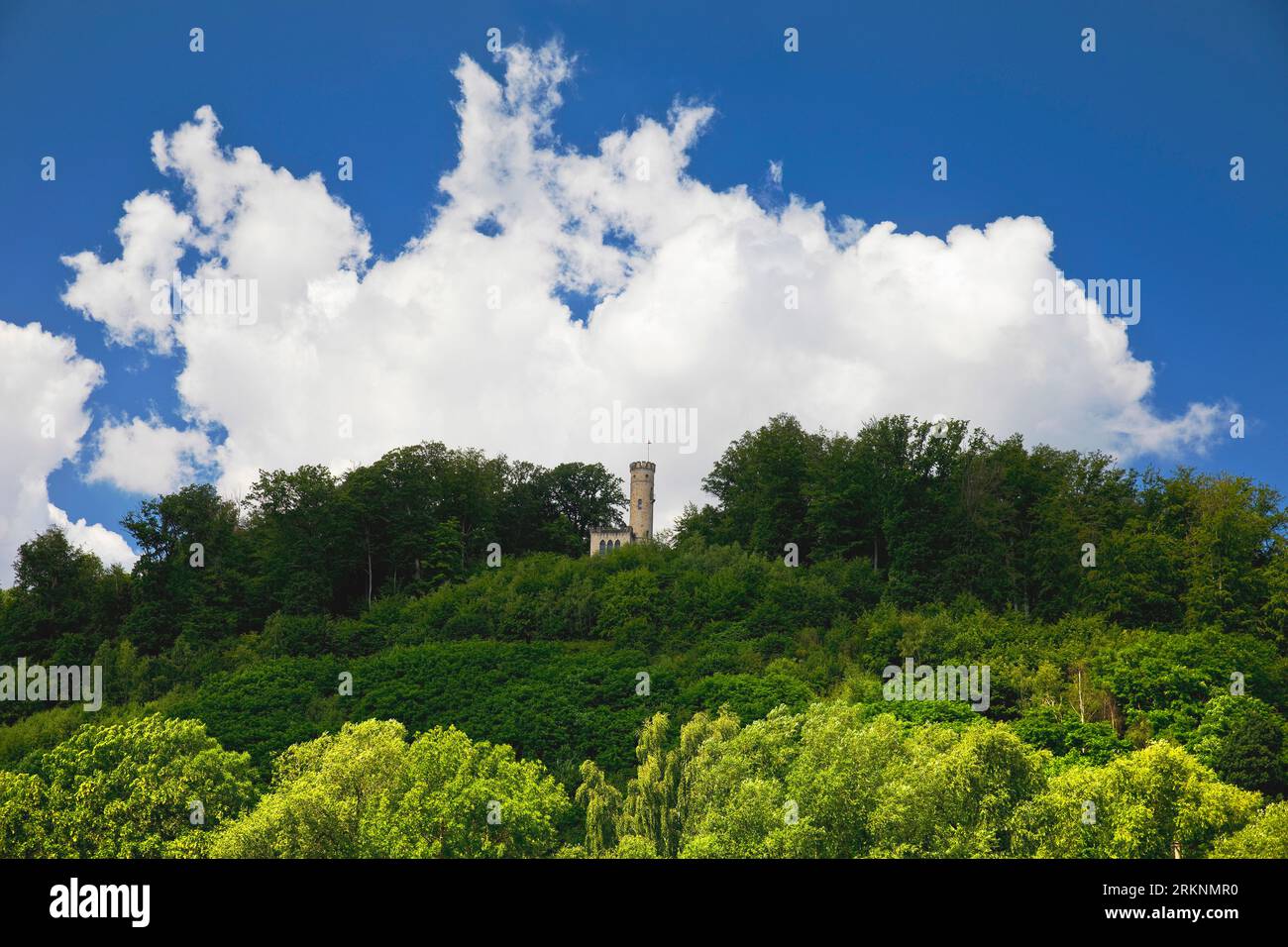 Torre Tillyschanze sulla collina di Rabanenkopf, Germania, bassa Sassonia, Reinhardswald, Hannover Muenden Foto Stock