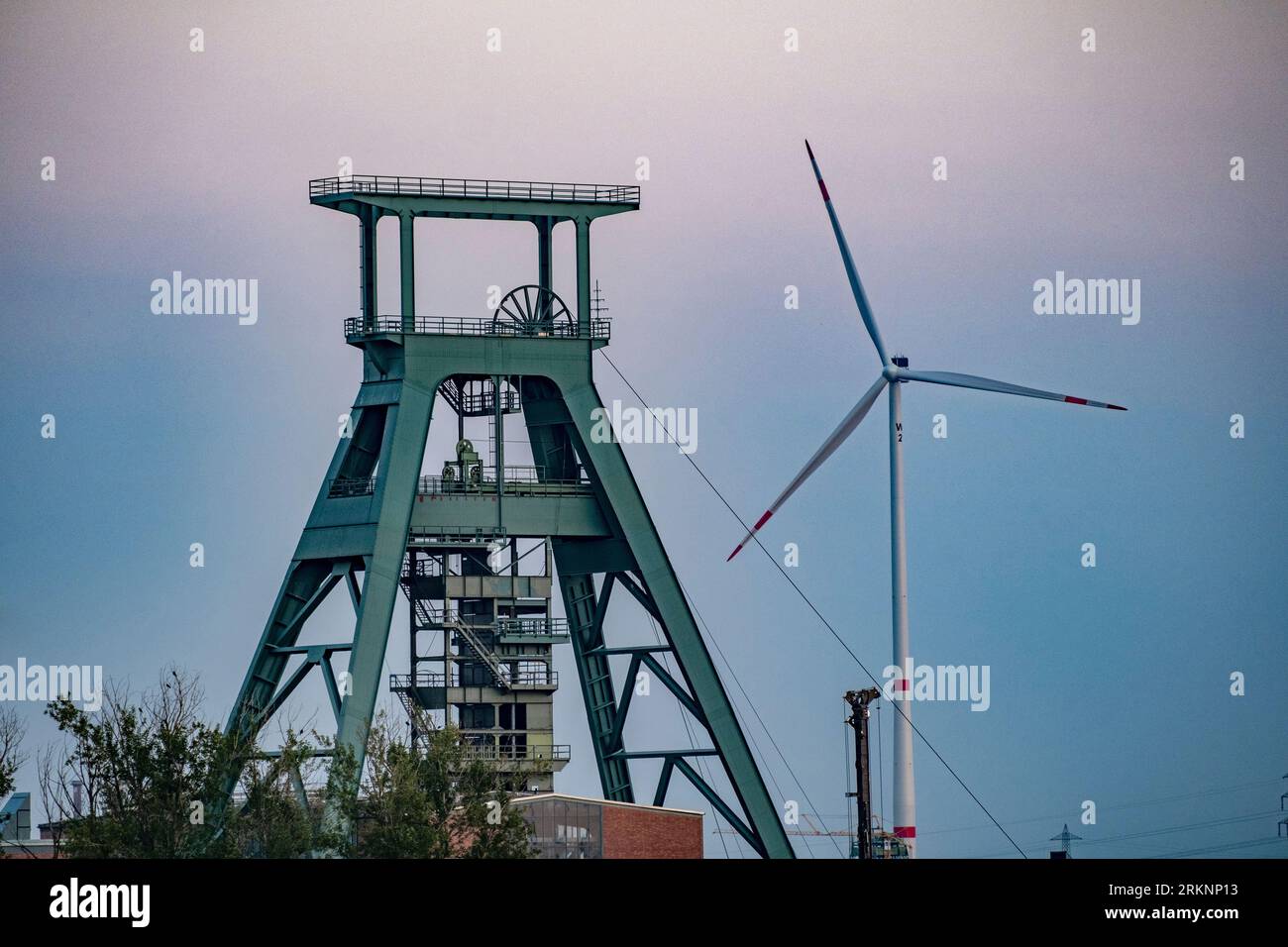 Copricapo dell'ex Schacht Konrad di colamina, passaggio a un deposito finale per le scorie nucleari, Germania, bassa Sassonia, Salzgitter Foto Stock