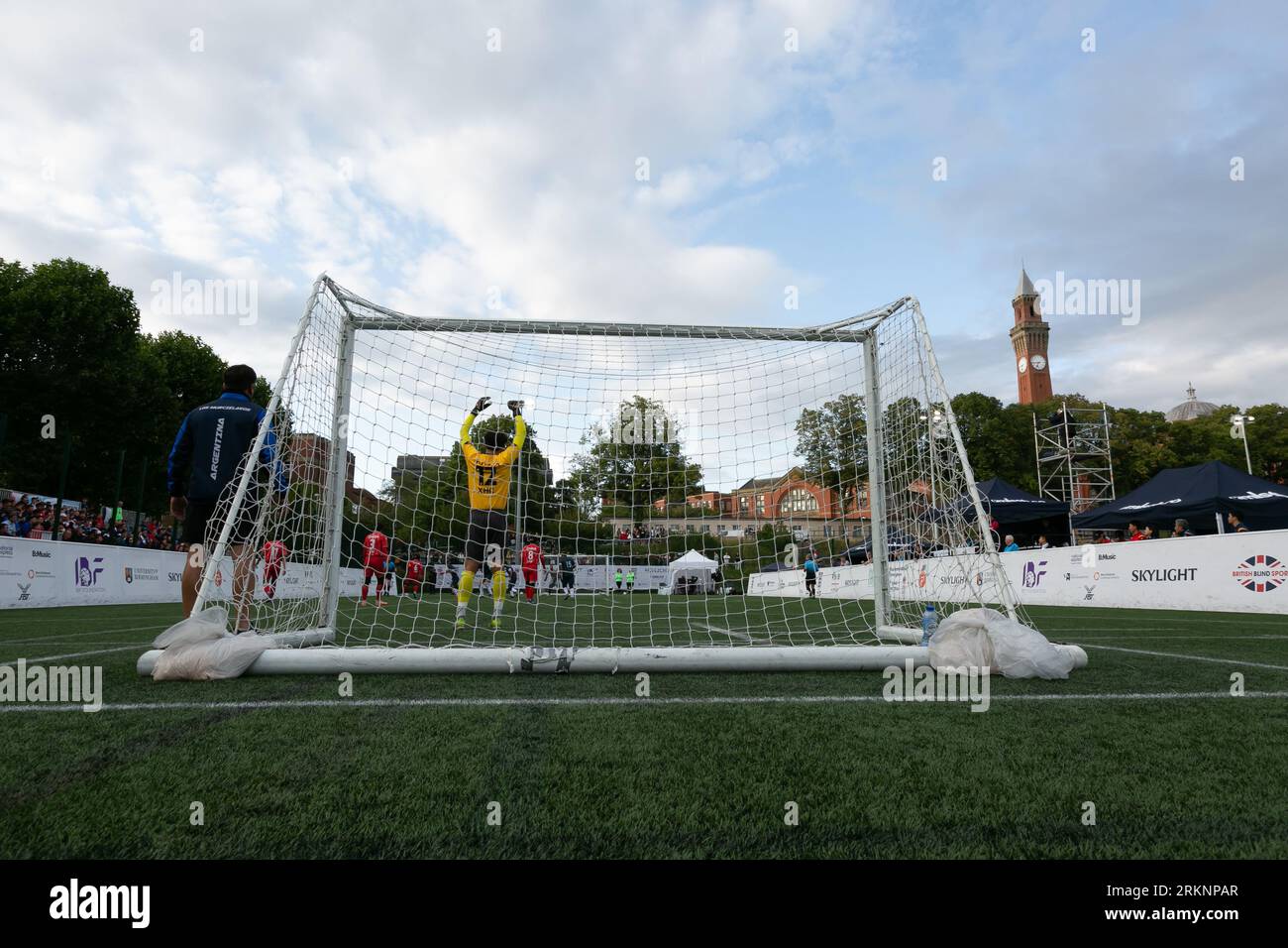 Birmingham, Regno Unito. 25 agosto 2023. L'Argentina vince la finale della Coppa del mondo di calcio cieco IBSA per 2-0 ai rigori contro la Cina all'Università di Birmingham, il 25 agosto 2023. Crediti: Peter Lopeman/Alamy Live News Foto Stock