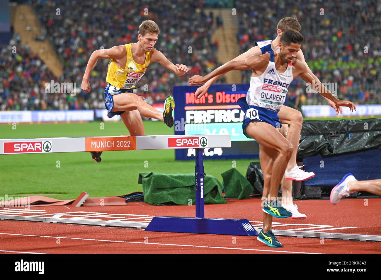 Emil Blomberg (Svezia). 3000 m. SteepleChase finale. Campionati europei di Monaco 2022 Foto Stock