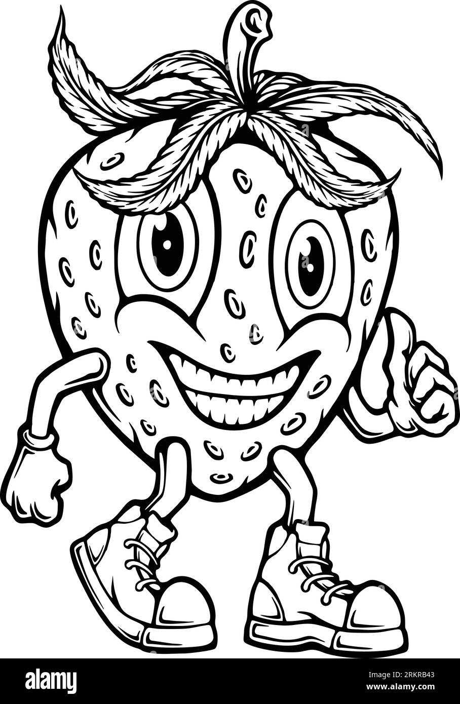 Fruit Fruit Fruit Fruit Fruit Fruit Fruit Fruit Hilarious Character illustrazioni vettoriali per il logo del tuo lavoro, t-shirt di merchandisse, adesivi ed etichetta Illustrazione Vettoriale