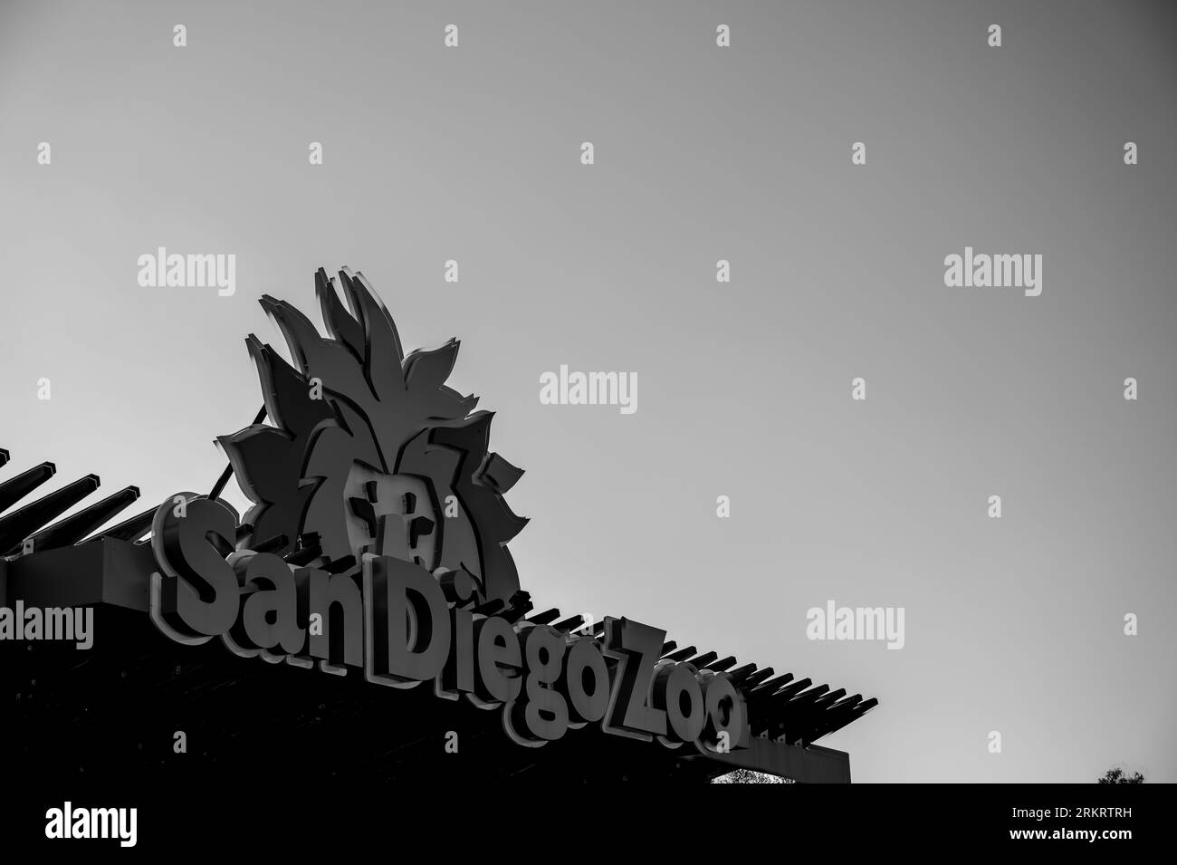 San Diego, California, Stati Uniti - 5,2022 - segnale d'ingresso principale allo Zoo di San Diego. Foto Stock