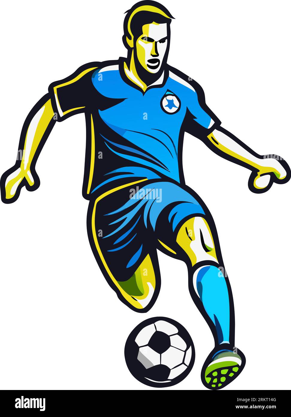 Sportivo di calcio su sfondo bianco Illustrazione Vettoriale