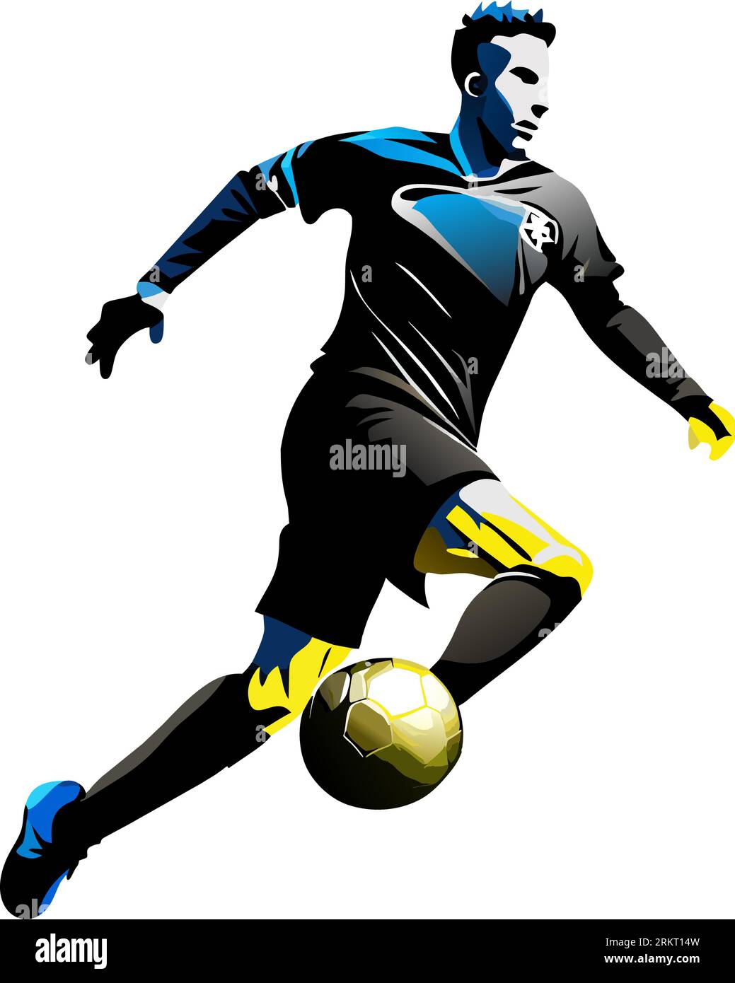 Sportivo di calcio su sfondo bianco Illustrazione Vettoriale