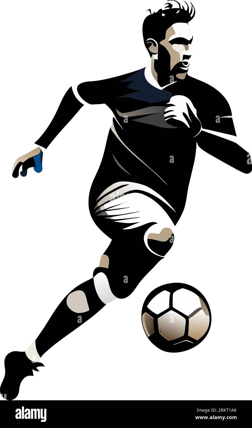 Sportivo di calcio su sfondo bianco Illustrazione Vettoriale