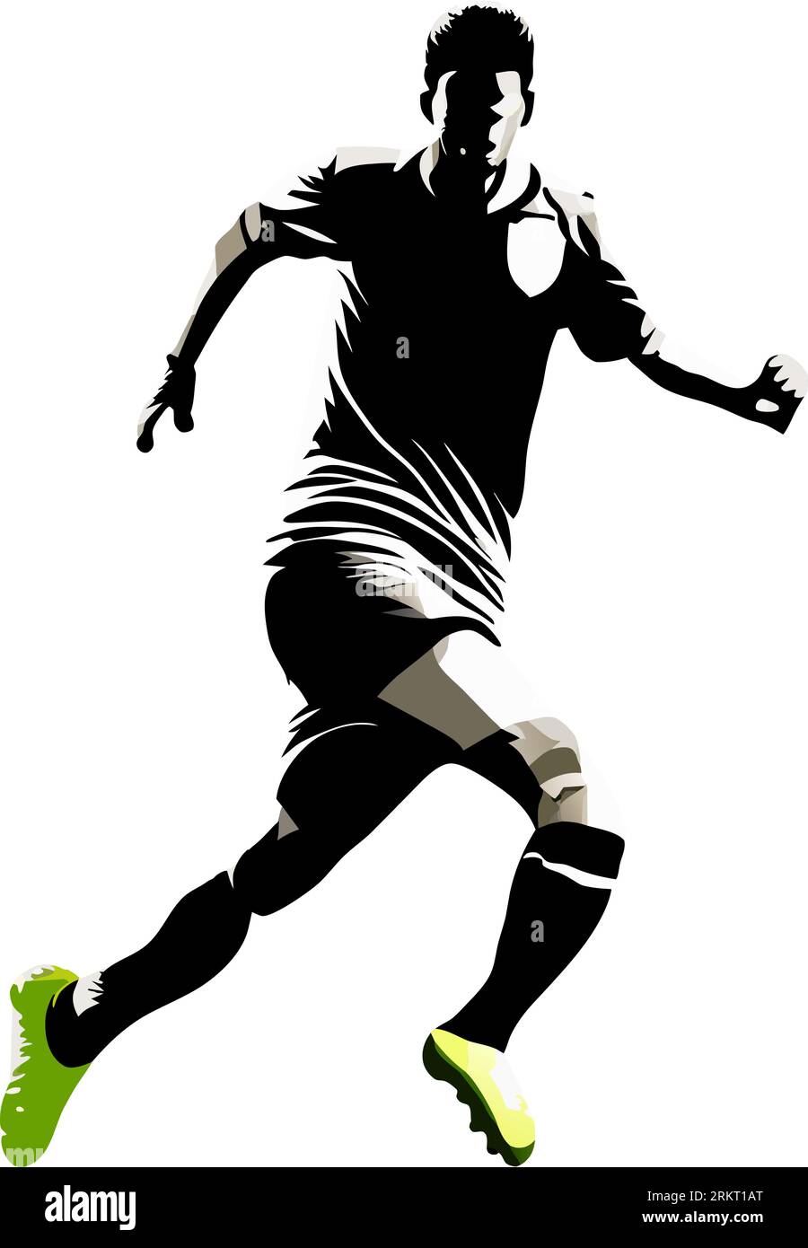 Sportivo di calcio su sfondo bianco Illustrazione Vettoriale