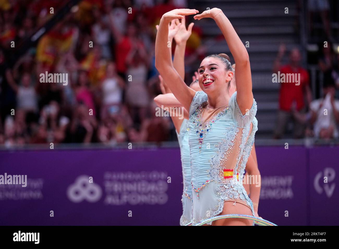 Valencia, Spagna. 25 agosto 2023. ESP - Spagna durante la ginnastica ritmica - Campionati del mondo - gruppi, ginnastica a Valencia, Spagna, agosto 25 2023 credito: Agenzia fotografica indipendente/Alamy Live News Foto Stock