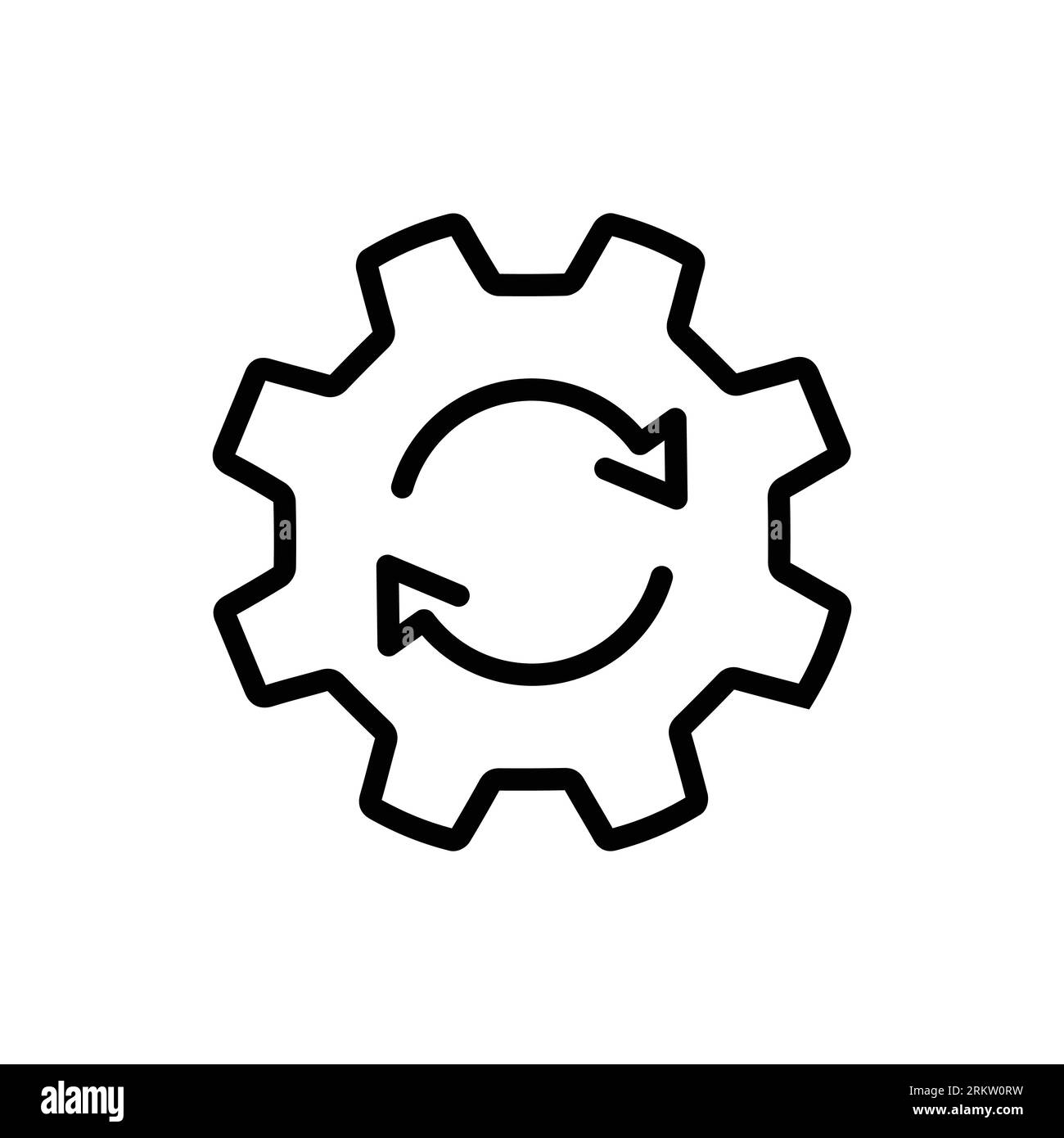 Update system icon vector. thin line web symbol on white background - editable stroke vector illustration eps10 Illustrazione Vettoriale