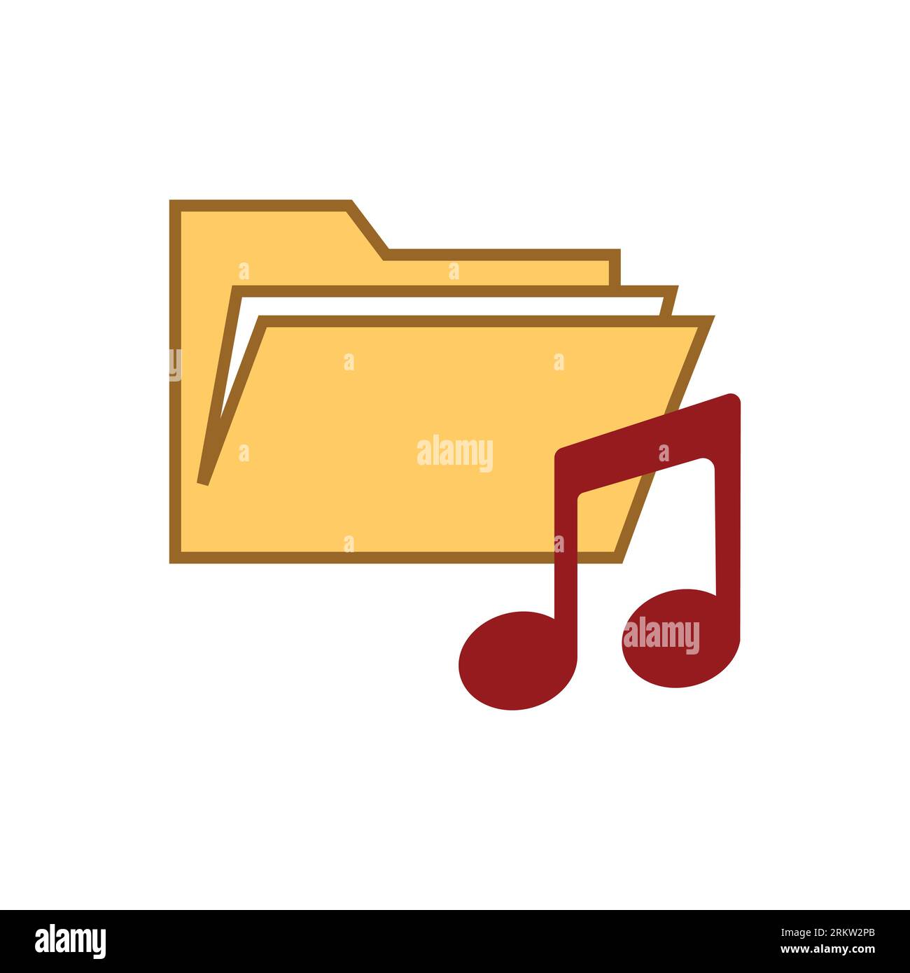 Icona cartella musica. Icona semplice per siti Web, Web design, app mobile, grafica informativa su sfondo bianco Illustrazione Vettoriale