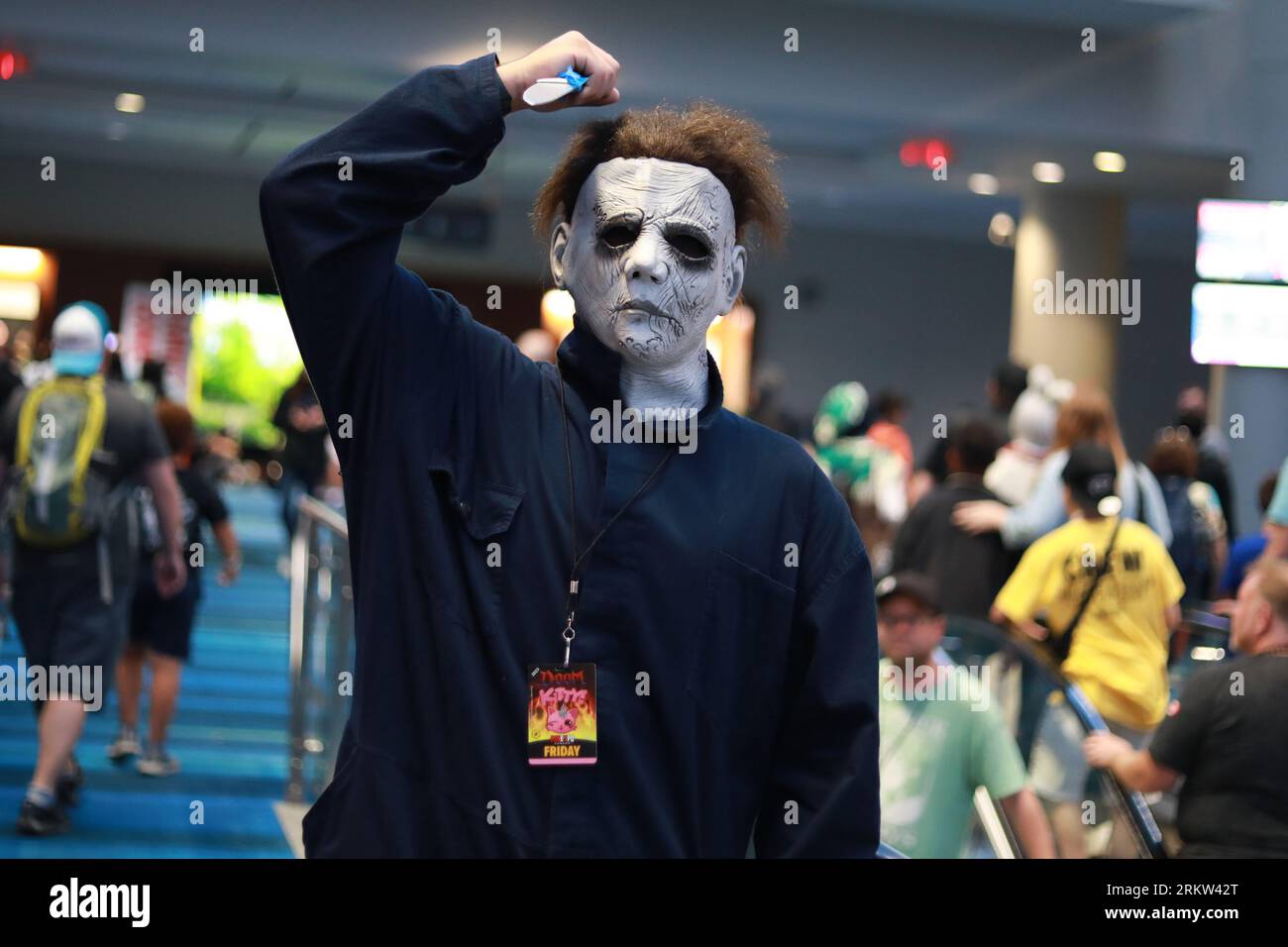 I cosplayer parteciperanno al secondo giorno di 'fan Expo Canada' al Metro Toronto Convention Centre di Toronto, Ontario, Canada il 25 agosto 2023. (Foto di Arrush Chopra/NurPhoto) credito: NurPhoto SRL/Alamy Live News Foto Stock