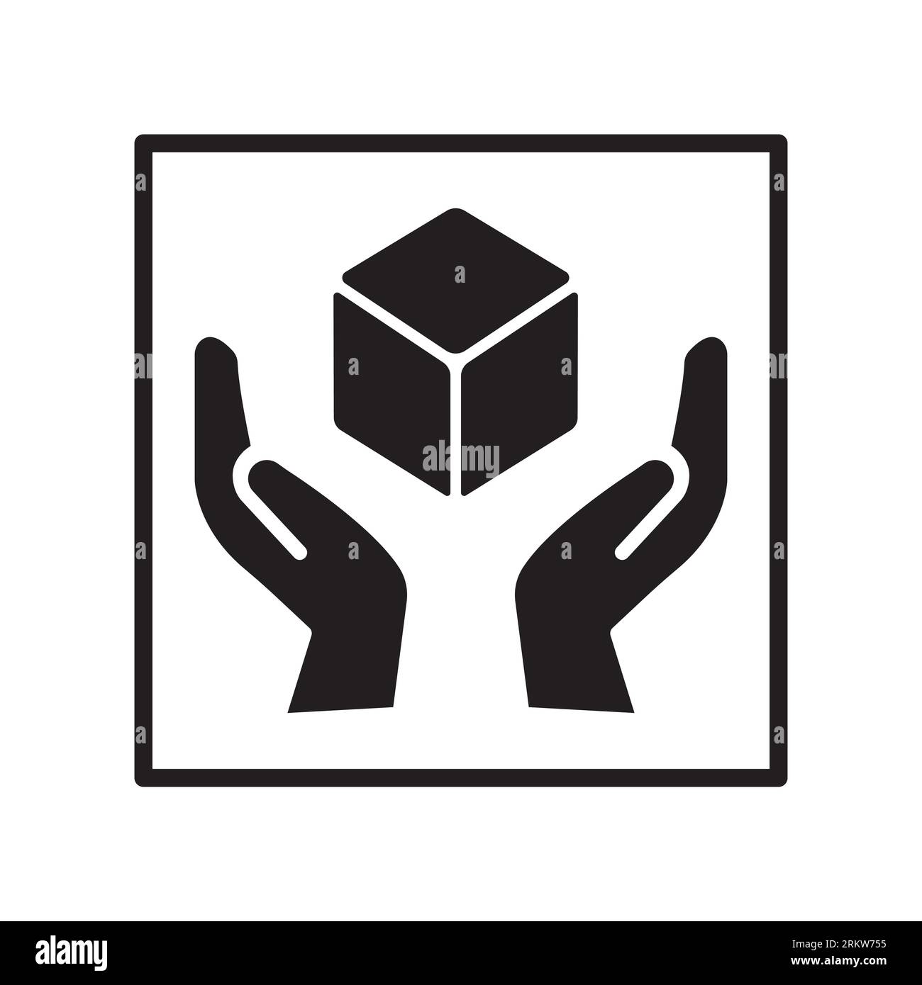 maneggiare con cura fragile icon vector Illustrazione Vettoriale