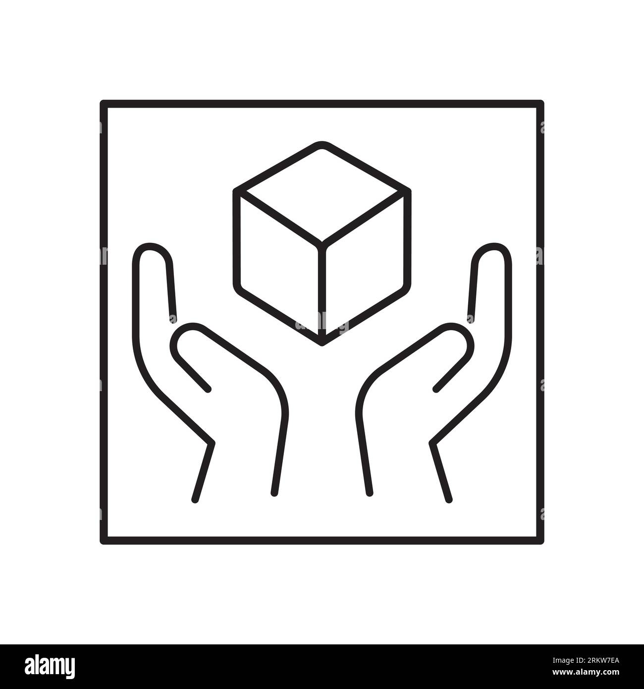 maneggiare con cura fragile icon vector Illustrazione Vettoriale