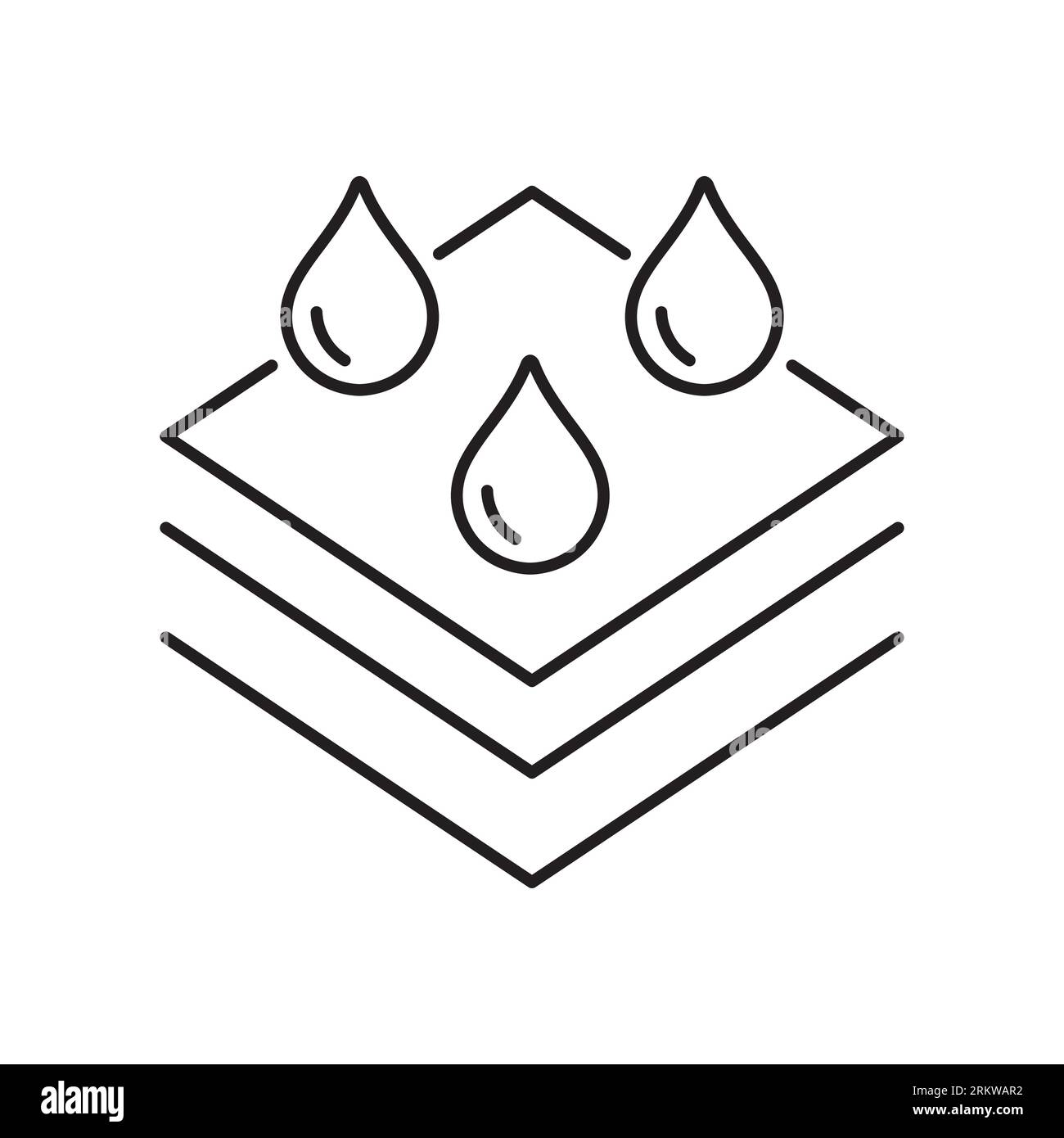 Icona di assorbimento. Icona vettoriale di assorbimento del contorno per il web design isolato su sfondo bianco Illustrazione Vettoriale