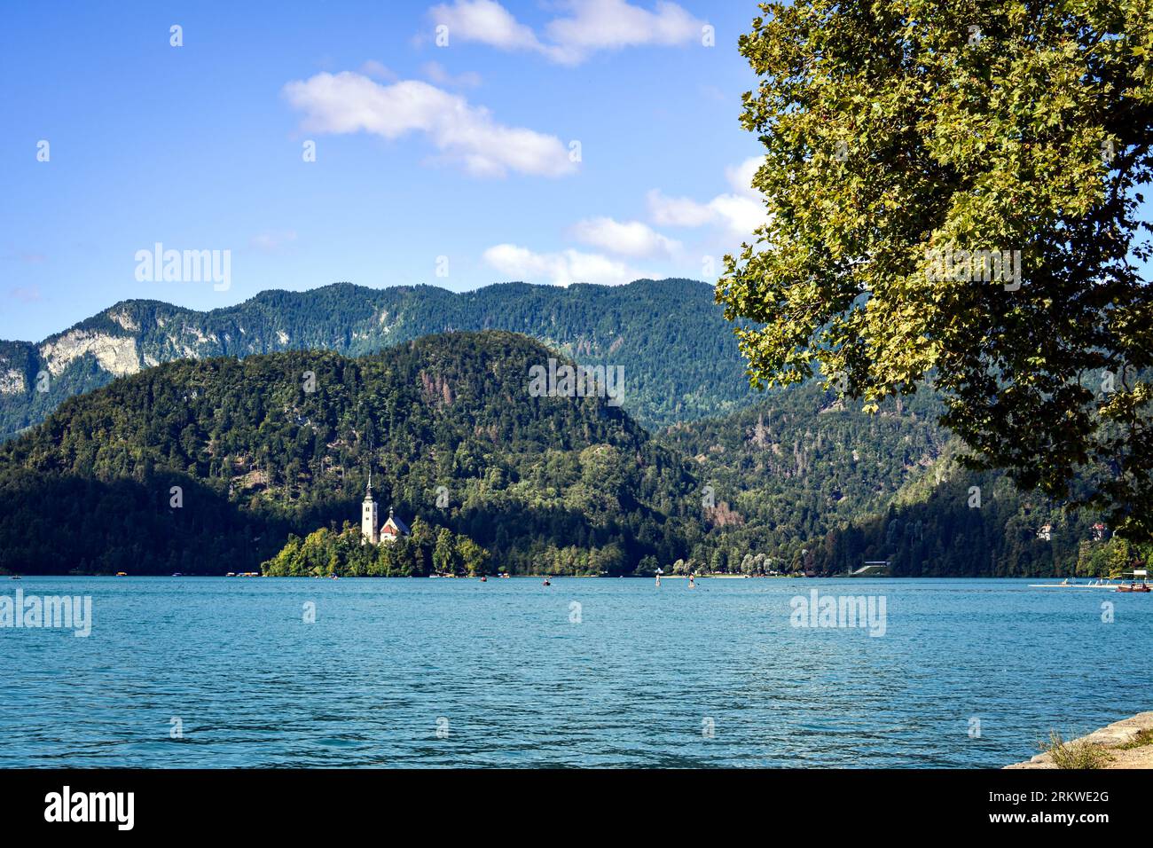 Giorno d'estate al lago di Bled - Slovenia Foto Stock