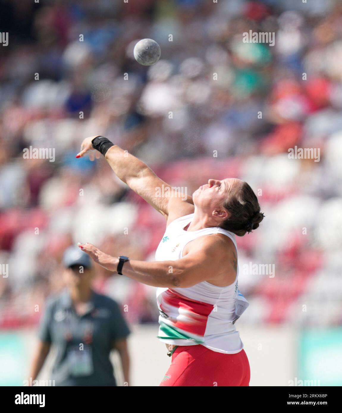 Budapest,HUN, 26 agosto 2023 Anita Marton (HUN) in azione durante il turno di qualificazione dei Campionati del mondo di atletica leggera 2023 National Athletics Centre Budapest presso il National Athletics Centre Budapest Ungheria il 26 2023 agosto Alamy Live News Foto Stock