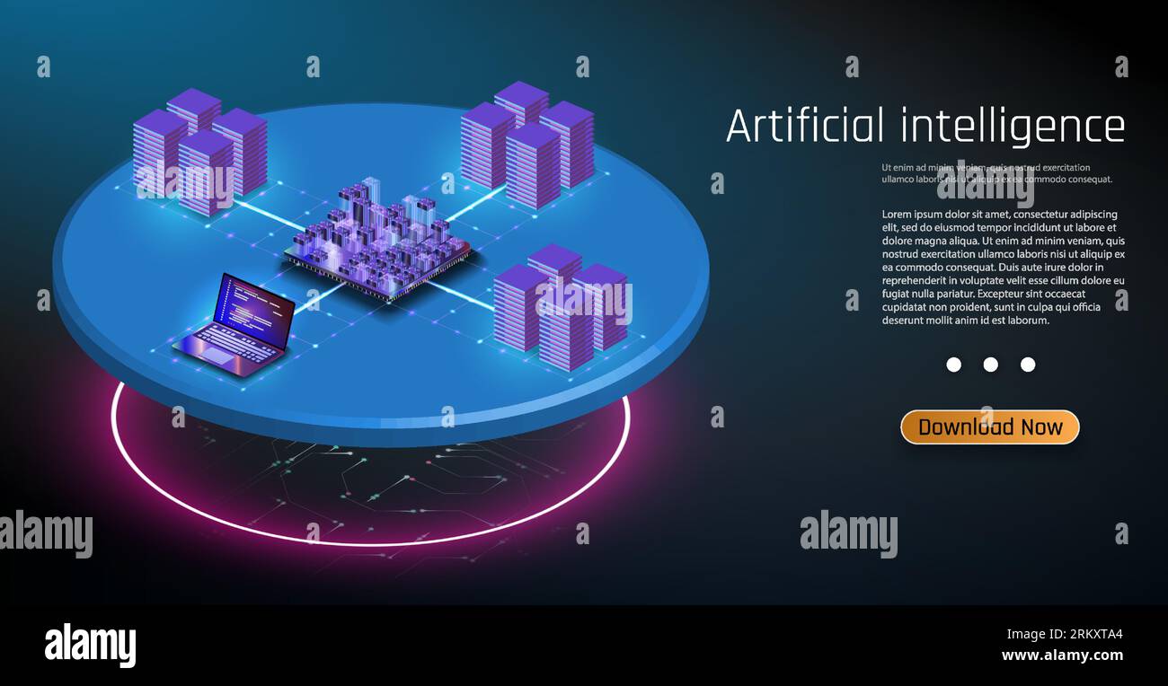 Artificial intelligence chatbot on technology background, AI Chatbot concept. Artificial intelligence and neural network. AI Chatbot concept, vector i Illustrazione Vettoriale