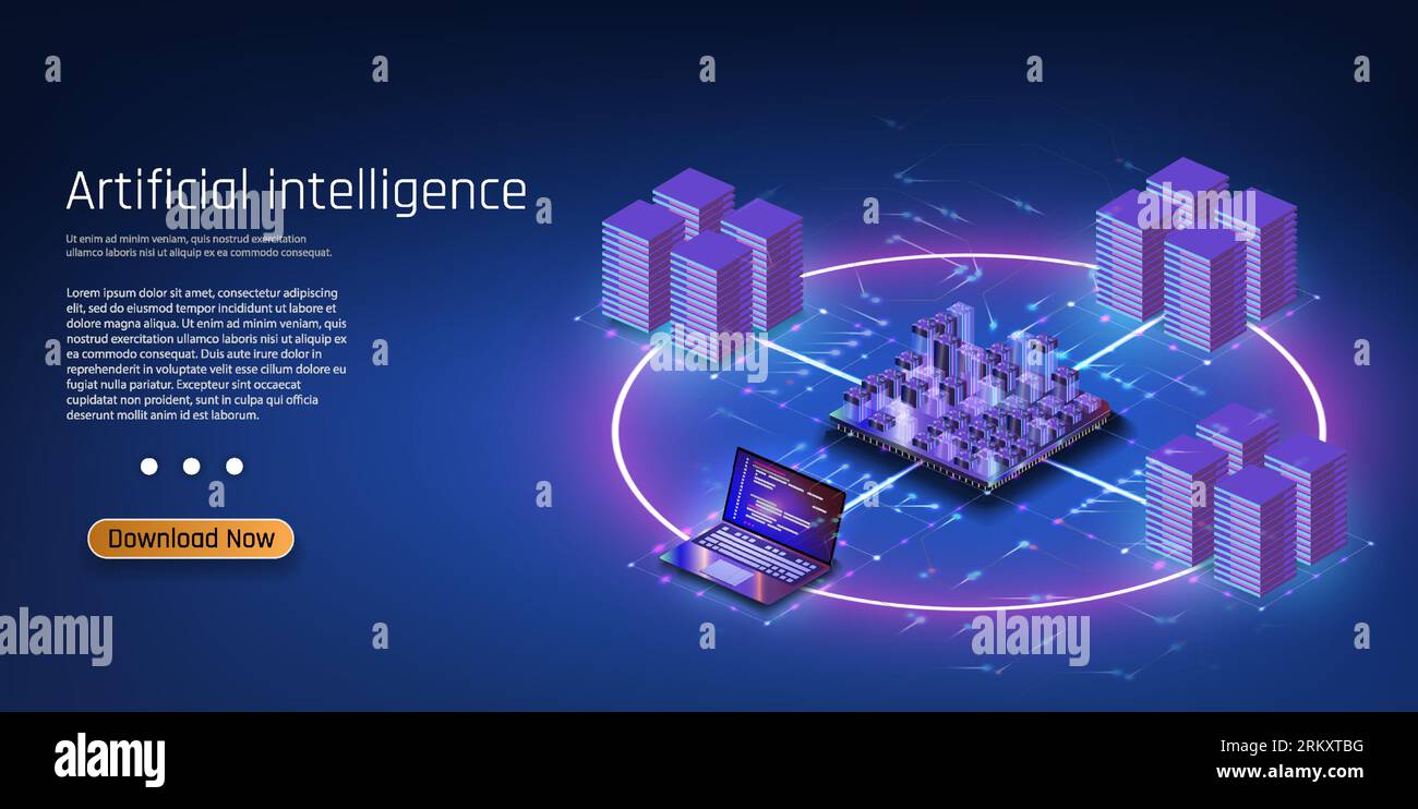 Artificial intelligence chatbot on technology background, AI Chatbot concept. Artificial intelligence and neural network. AI Chatbot concept, vector i Illustrazione Vettoriale