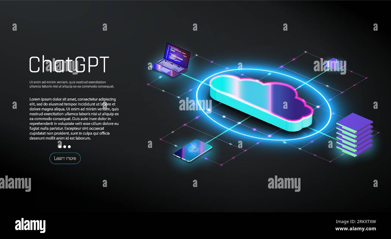 Chatbot di intelligenza artificiale su background tecnologico, ChatGPT ai Chatbot Concept ChatGPT Concept. Intelligenza artificiale e rete neurale. Cha Illustrazione Vettoriale
