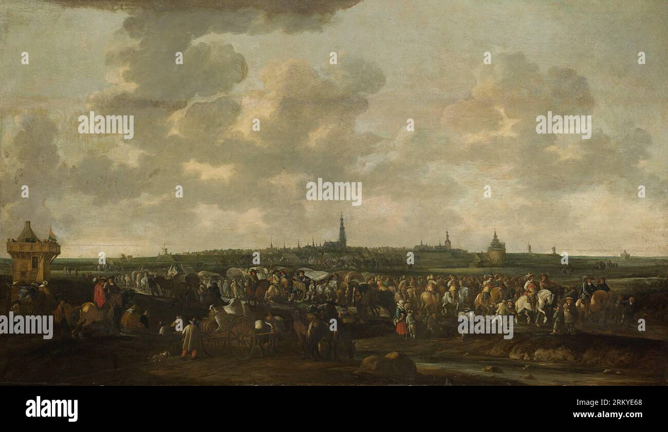 Partenza delle truppe d'occupazione spagnole da Breda, il 10 ottobre 1637 tra il 1647 e il 1683 da parte di Hendrick de Meijer Foto Stock