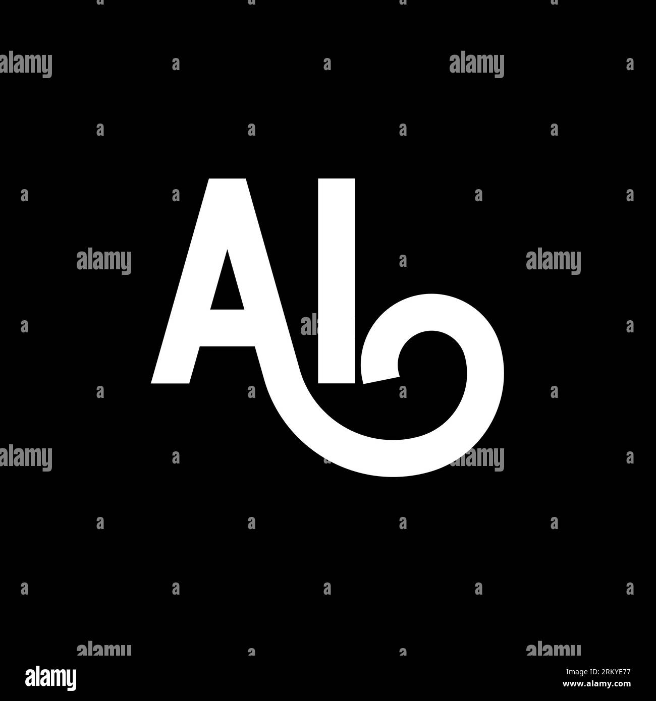 Logo IA Letter su sfondo nero. Concetto di logo Letter con iniziali creative AI. design icona ia. Icona a forma di lettera bianca AI su sfondo nero. Illustrazione Vettoriale