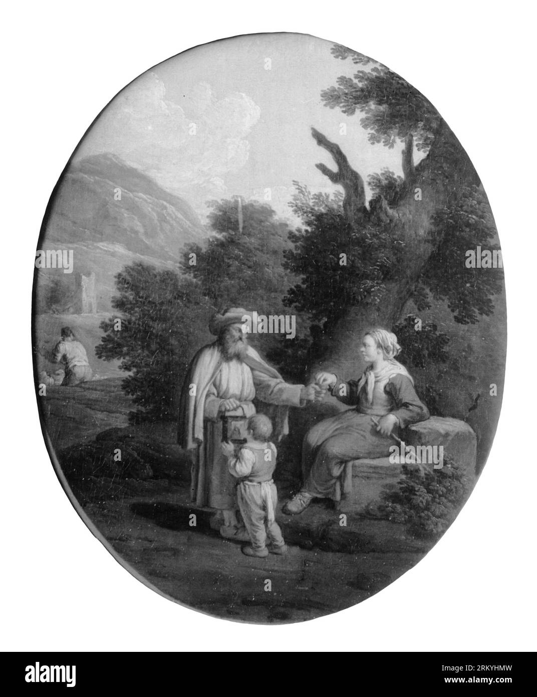 Peasants and a Mendicant Friar Unknown date di Paolo Monaldi Foto Stock
