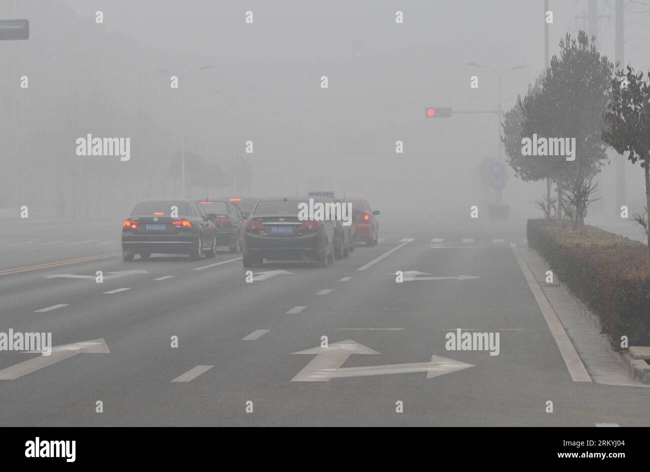 Bildnummer: 59228962 Datum: 17.02.2013 Copyright: imago/Xinhua Vehicles wait to pass the crossroads in nebbia Shijiazhuang, capitale della provincia di Hebei della Cina settentrionale, 17 febbraio 2013. (Xinhua/Zhu Xudong) (ry) CHINA-HEBEI-SHIJIAZHUANG-FOG (CN) PUBLICATIONxNOTxINxCHN Gesellschaft Verkehr Nebel Smog Luftverschmutzung premiumd x0x xds 2013 quer 59228962 Data 17 02 2013 Copyright Imago XINHUA VEHICLES wait to Passport the Crossroads in Fog avvolto Shijiazhuang capitale della provincia di Hebei della Cina settentrionale 17 febbraio 2013 XINHUA Zhu Xudong Ry Cina Hebei Shijiazhuang Fog CN PUBLICATIONxNOTxINxCHN Soc Foto Stock