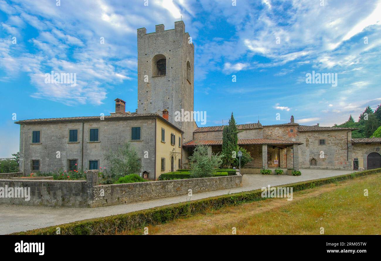 L'ex monastero di Badia a Coltibuono nel Chianti - Toscana, Italia Foto Stock