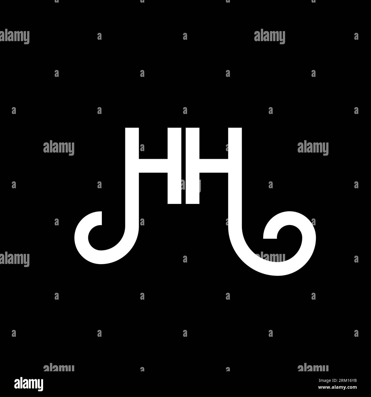 Logo HH Letter su sfondo nero. Iniziali creative HH concetto di logo lettera. disegno lettera hh. Lettera bianca HH su sfondo nero. H H Illustrazione Vettoriale