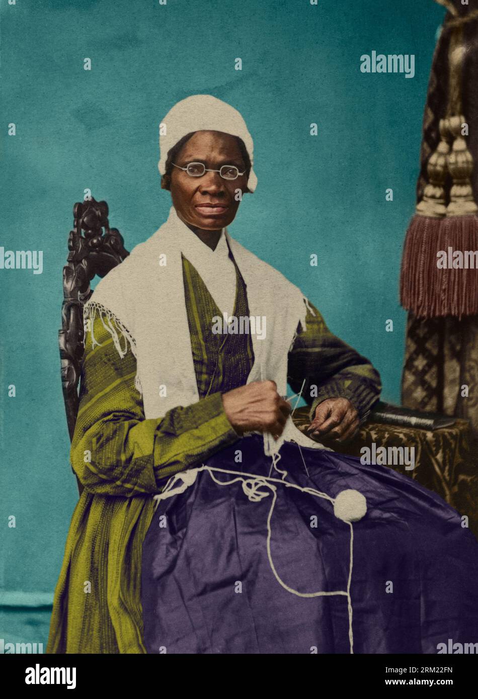 Sojourner Truth. 1864. Truth vendette cartes-de-visite e carte di gabinetto, come questa, per raccogliere fondi per il suo lavoro. Queste carte portavano il suo nome acco Foto Stock