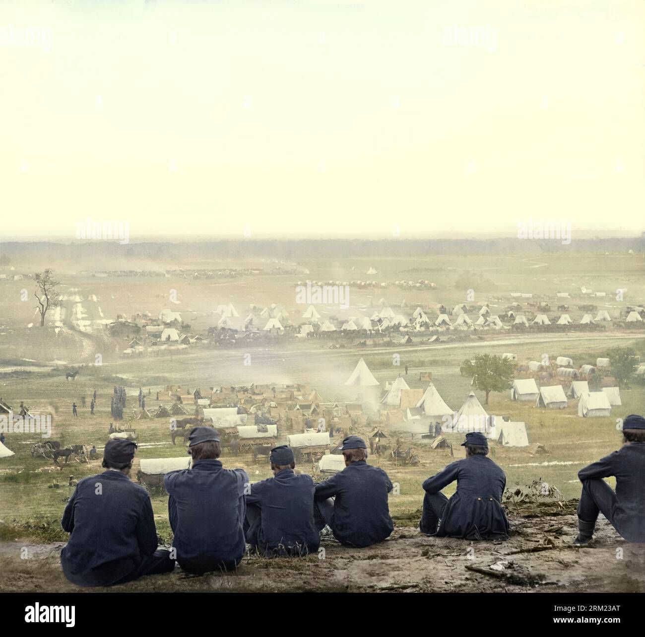 Cumberland Landing, Virginia. Accampamento federale sul fiume Pamunkey. Foto dal principale teatro di guerra orientale, la campagna peninsulare, maggio-Augu Foto Stock