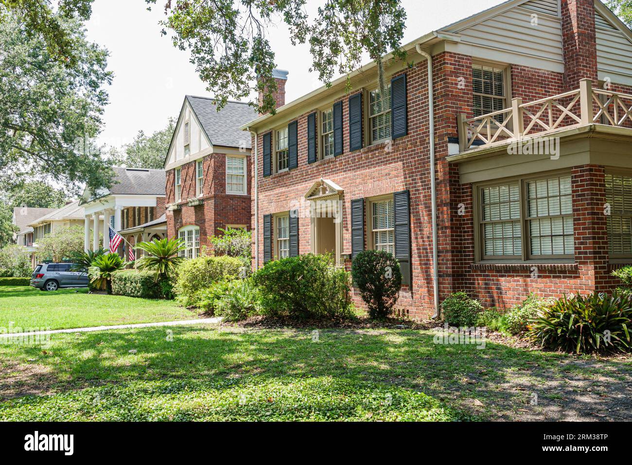 Jacksonville, Florida, quartiere di San Marco, Balis Place, case residenziali, esterno esterno, ingresso frontale dell'edificio Foto Stock