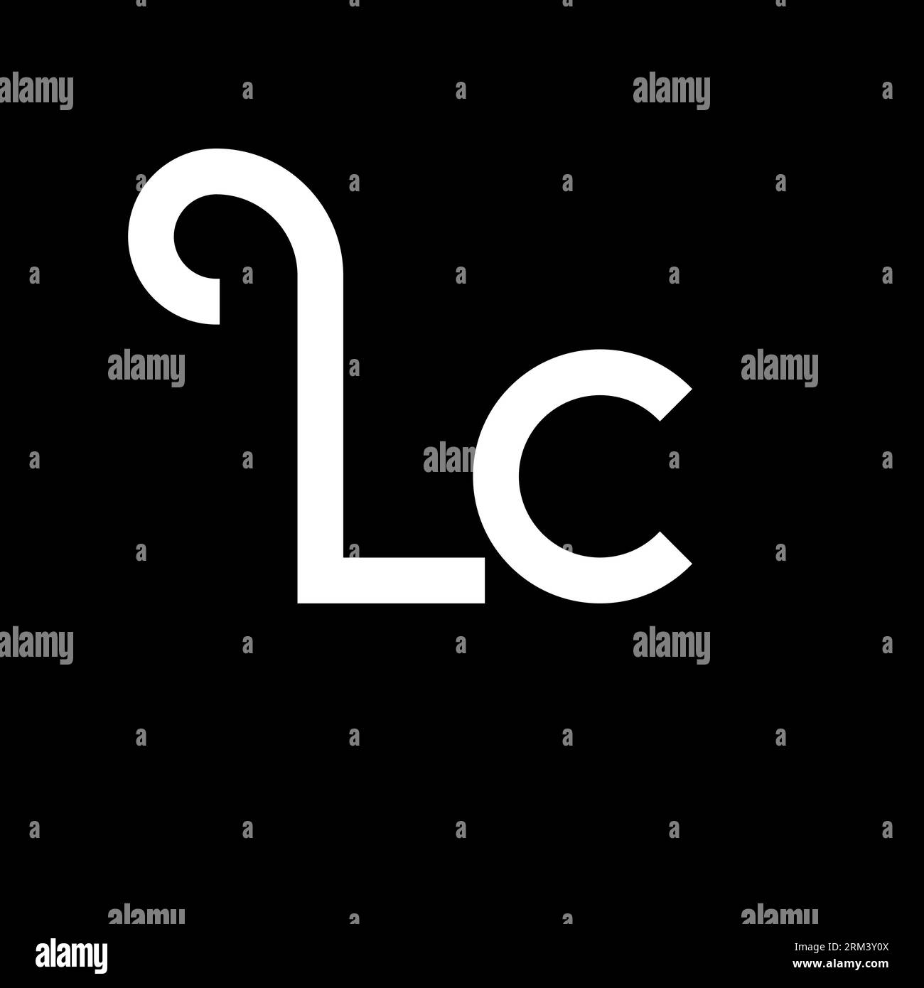 Logo LC Letter. Icona del logo LC con lettere iniziali. Modello di design con logo minimale Letter LC astratto. L C vettore di disegno lettera con colori neri. lc l Illustrazione Vettoriale