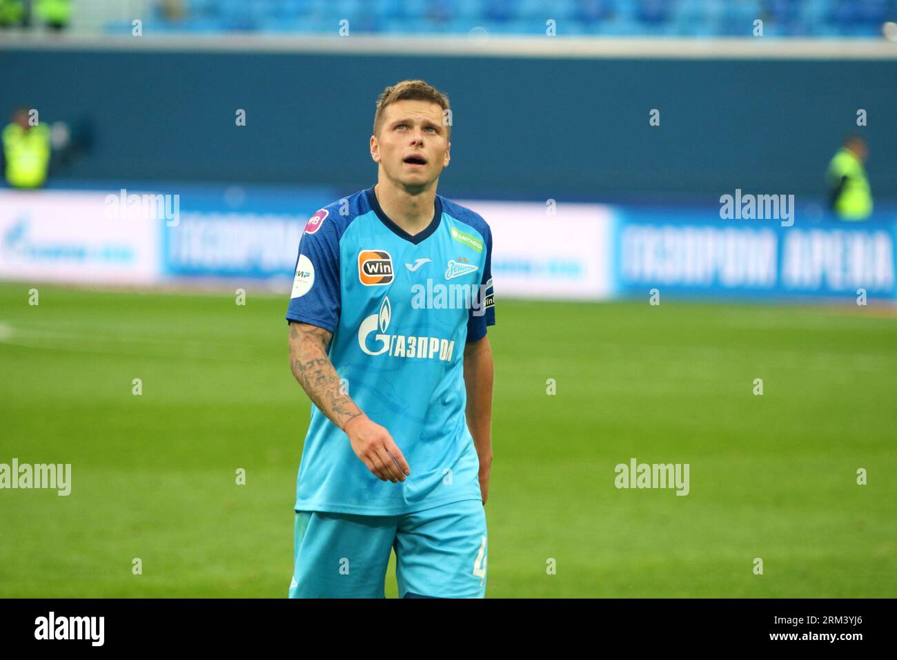 Saint Petersburg, Russia. 26th Aug, 2023. Danil Krugovoy (4) of Zenit seen during the Russian Premier League football match between Zenit Saint Petersburg and Ural Yekaterinburg at Gazprom Arena. Final score; Zenit 4:0 Ural. Credit: SOPA Images Limited/Alamy Live News Foto Stock