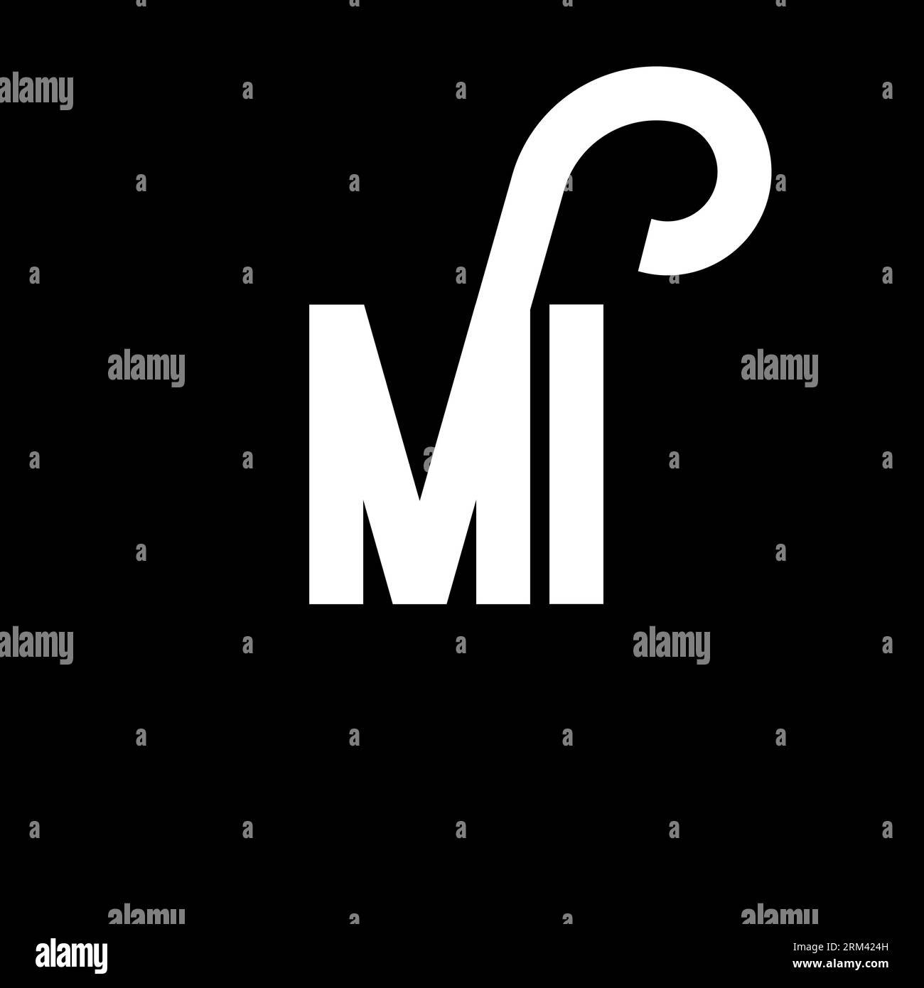 MI Letter Logo Design. Icona del logo mi con lettere iniziali. Modello di design con logo minimale lettera mi astratta. Vettore di disegno M i Letter con colori neri. mi l Illustrazione Vettoriale