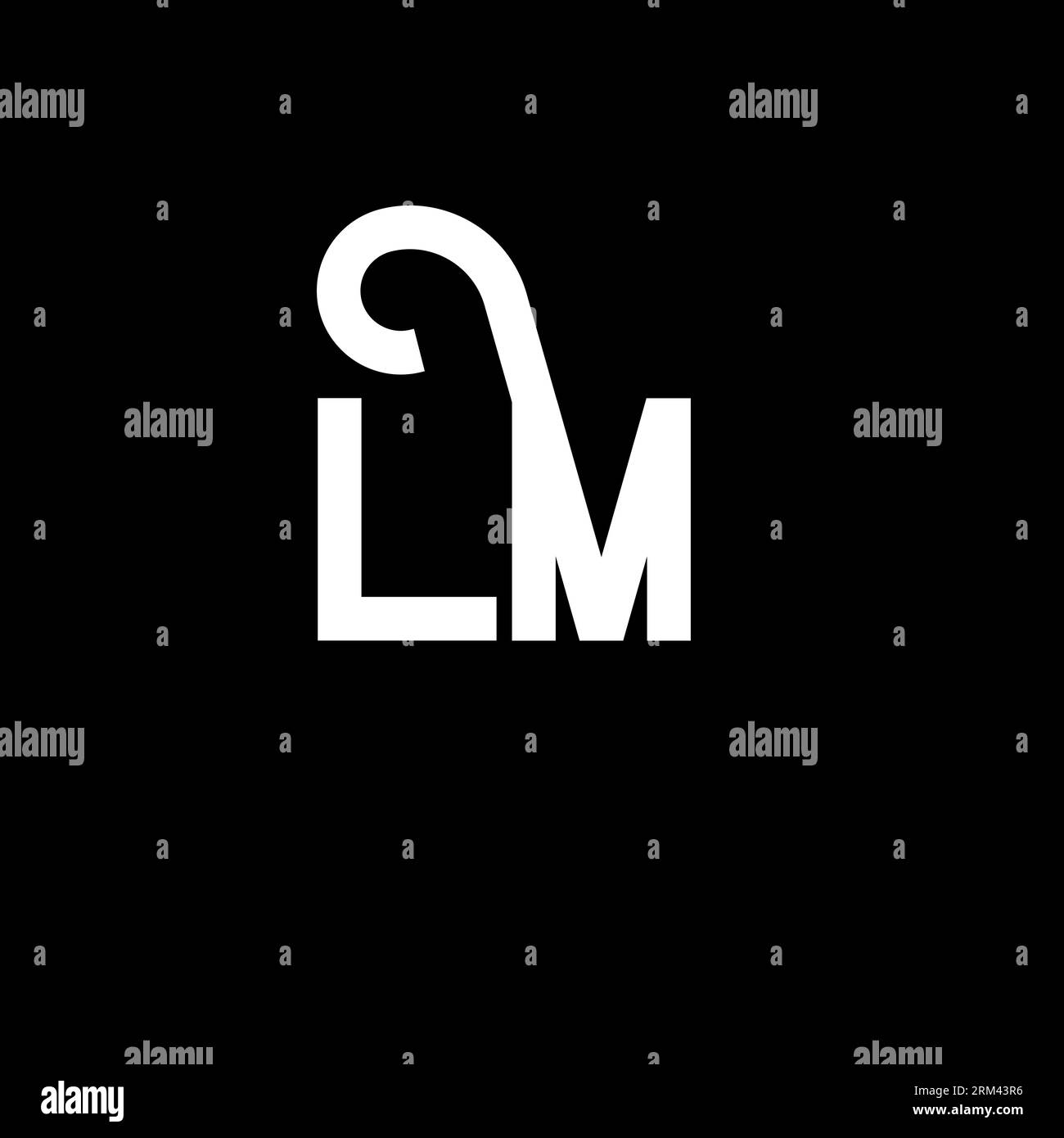 Design del logo LM Letter. Icona del logo LM con lettere iniziali. Modello di design del logo minimale LM lettera astratta. Vettore di disegno L M Letter con colori neri. lm l Illustrazione Vettoriale