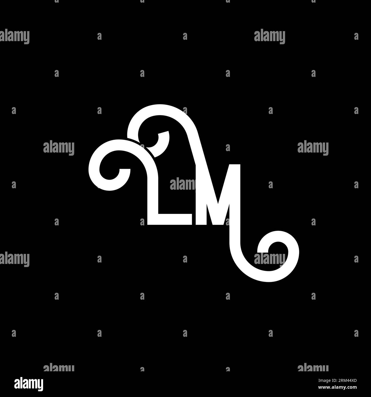 Design del logo LM Letter. Icona del logo LM con lettere iniziali. Modello di design del logo minimale LM lettera astratta. Vettore di disegno L M Letter con colori neri. lm l Illustrazione Vettoriale