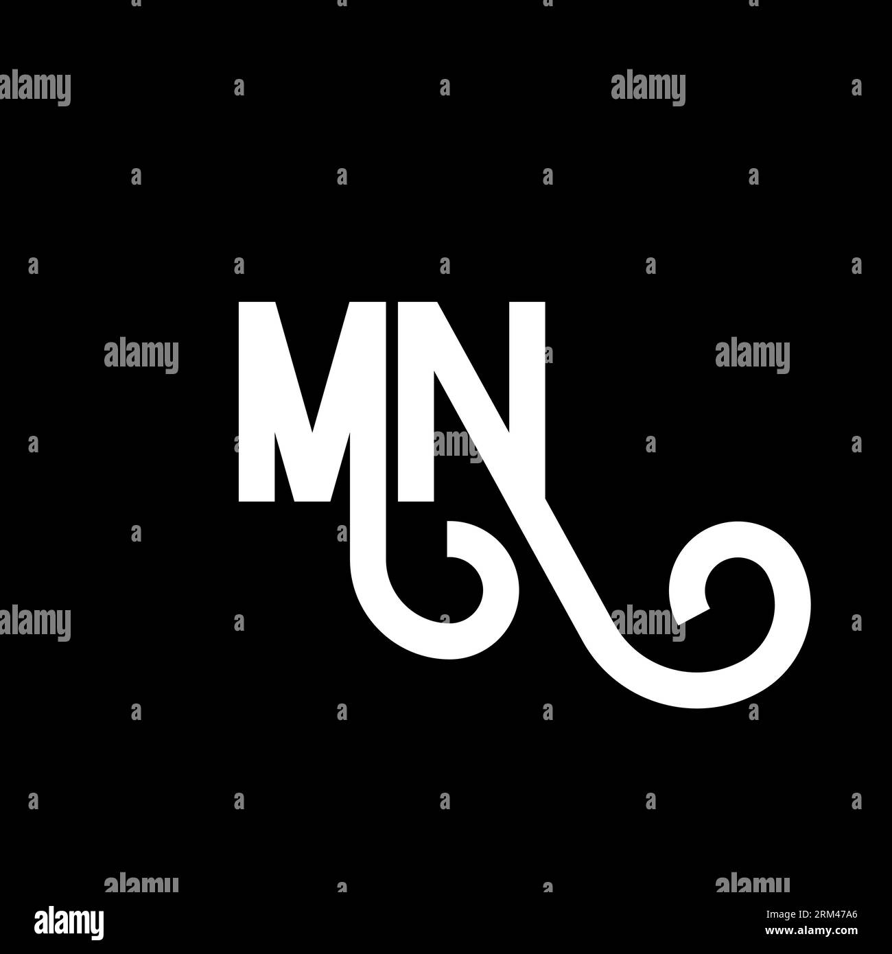Design del logo MN Letter. Icona del logo MN con lettere iniziali. Modello di design con logo minimale MN lettera astratta. Vettore di disegno M N Letter con colori neri. mn l Illustrazione Vettoriale