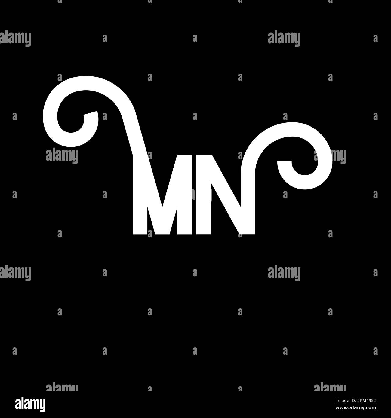 Design del logo MN Letter. Icona del logo MN con lettere iniziali. Modello di design con logo minimale MN lettera astratta. Vettore di disegno M N Letter con colori neri. mn l Illustrazione Vettoriale