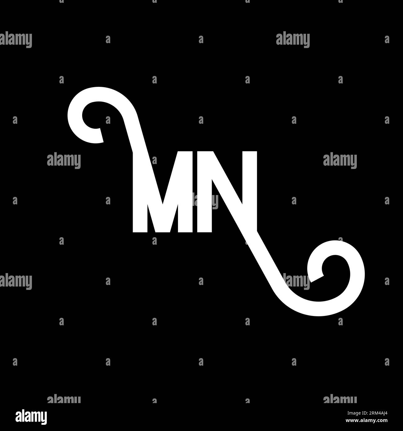 Design del logo MN Letter. Icona del logo MN con lettere iniziali. Modello di design con logo minimale MN lettera astratta. Vettore di disegno M N Letter con colori neri. mn l Illustrazione Vettoriale