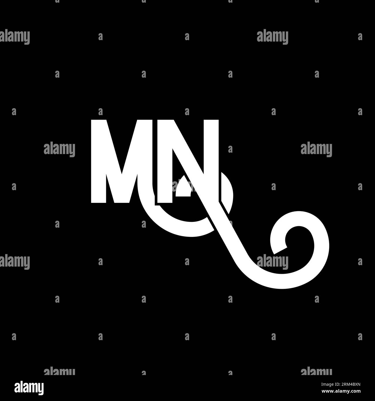 Design del logo MN Letter. Icona del logo MN con lettere iniziali. Modello di design con logo minimale MN lettera astratta. Vettore di disegno M N Letter con colori neri. mn l Illustrazione Vettoriale