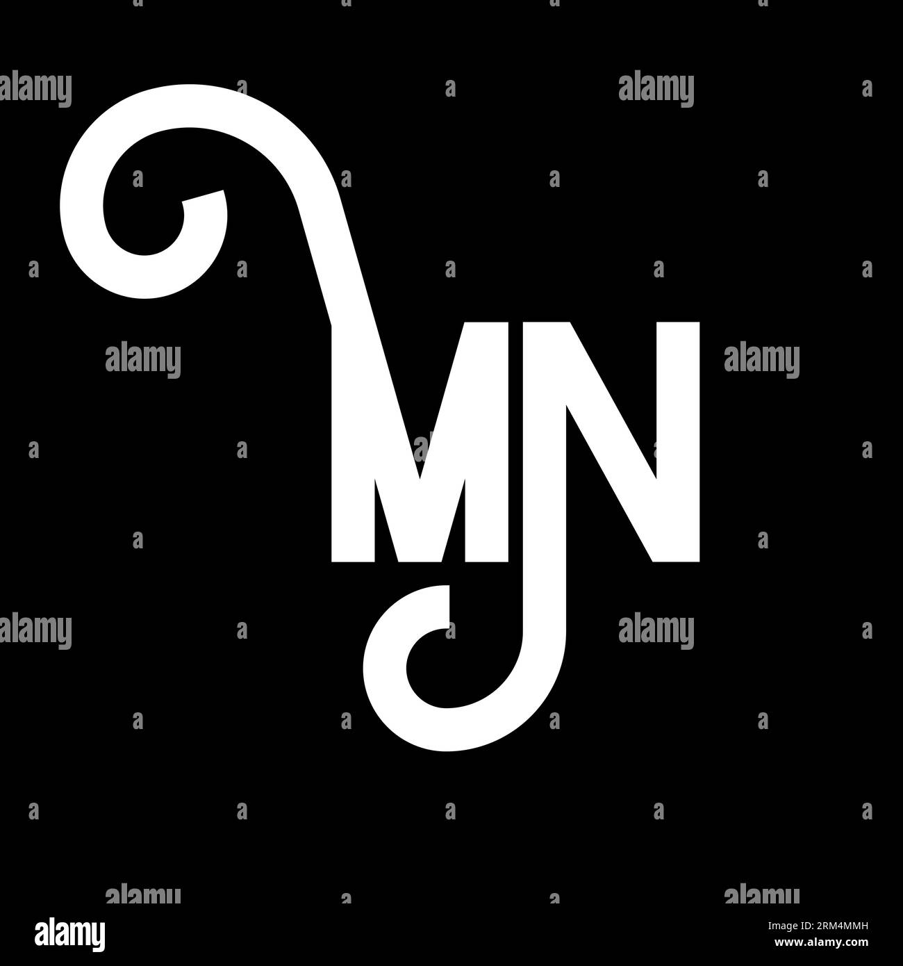 Design del logo MN Letter. Icona del logo MN con lettere iniziali. Modello di design con logo minimale MN lettera astratta. Vettore di disegno M N Letter con colori neri. mn l Illustrazione Vettoriale