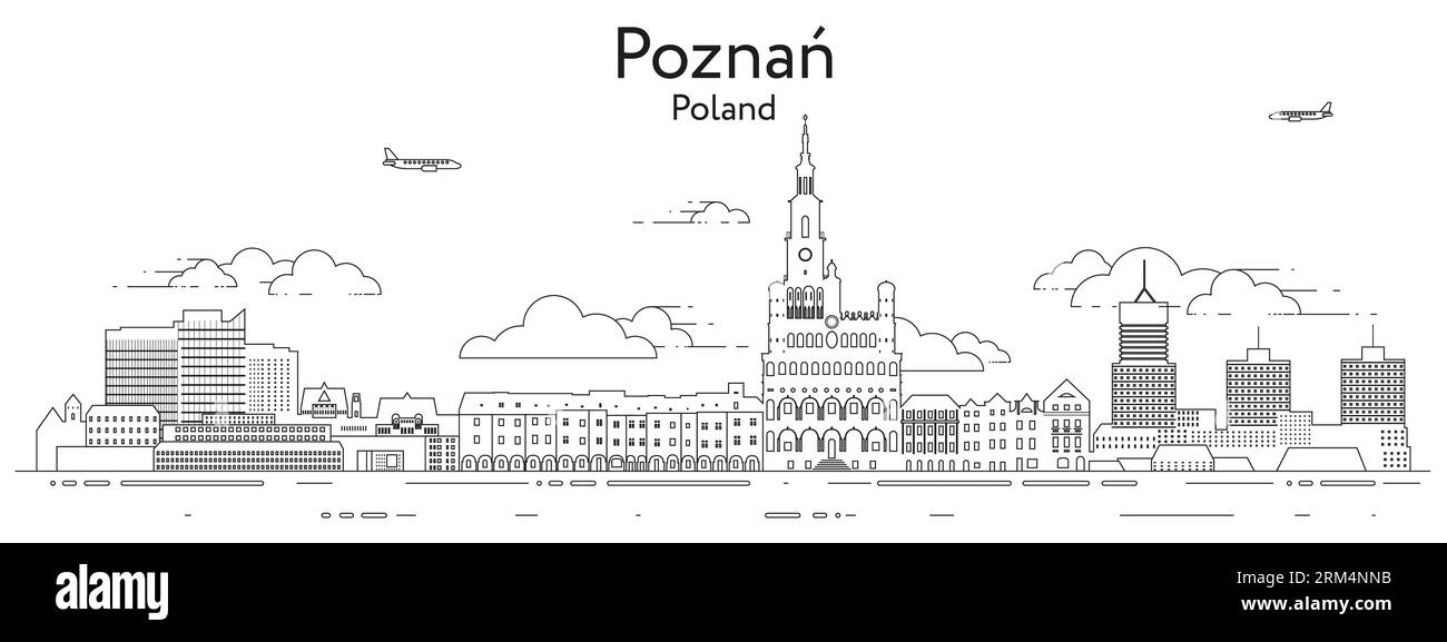 Illustrazione vettoriale di Poznan City scape Illustrazione Vettoriale