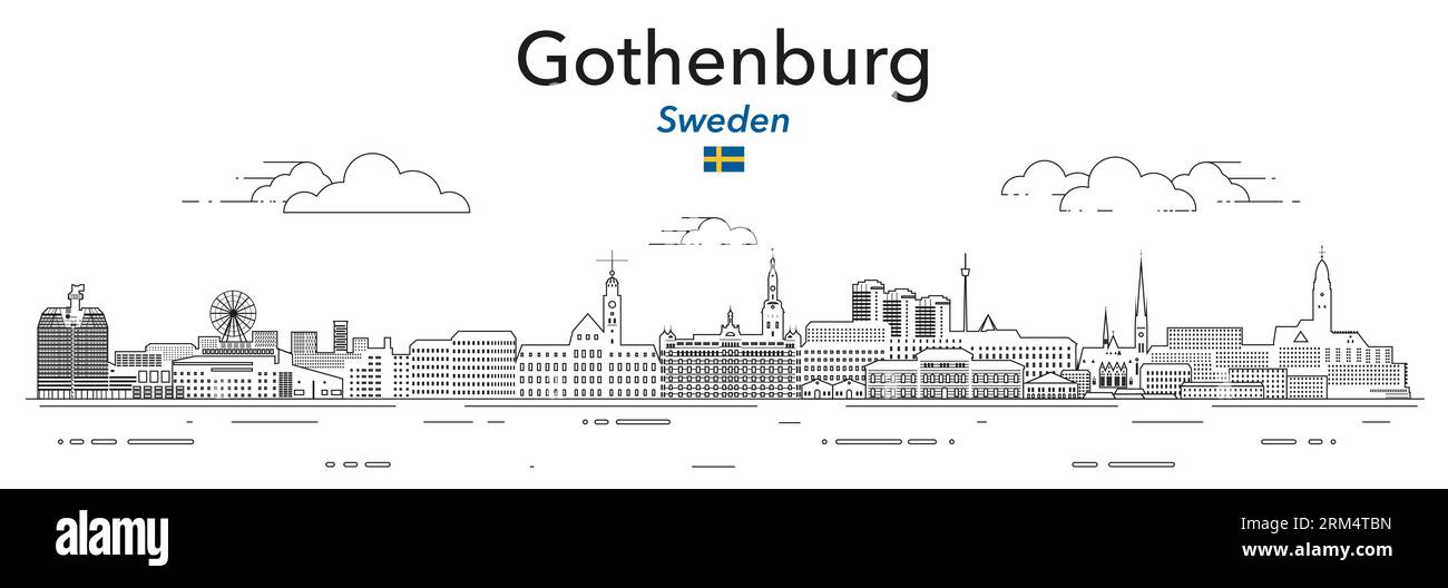 Illustrazione vettoriale di Gothenburg City scape Illustrazione Vettoriale