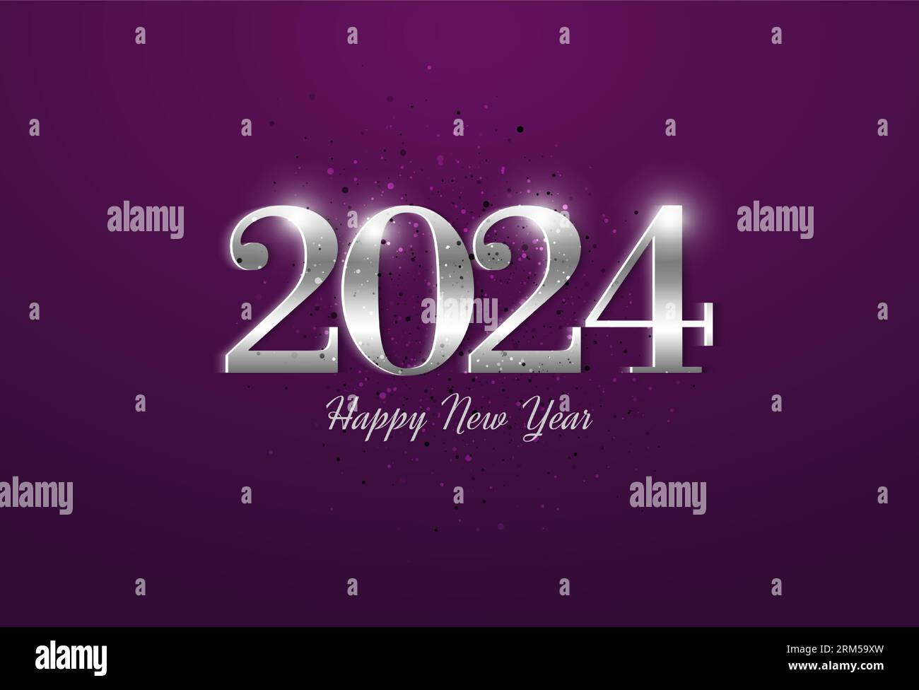 festeggiamenti per il nuovo anno 2024 con numeri classici e luci brillanti. design vector premium. Illustrazione Vettoriale