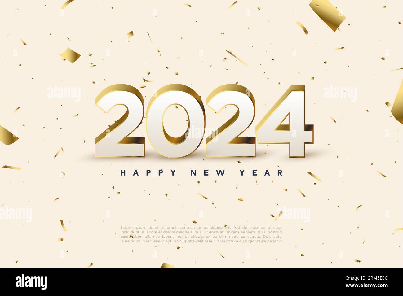 festeggiamenti per il nuovo anno 2024 con illustrazioni di figure in piedi. design vettoriale premium. Illustrazione Vettoriale