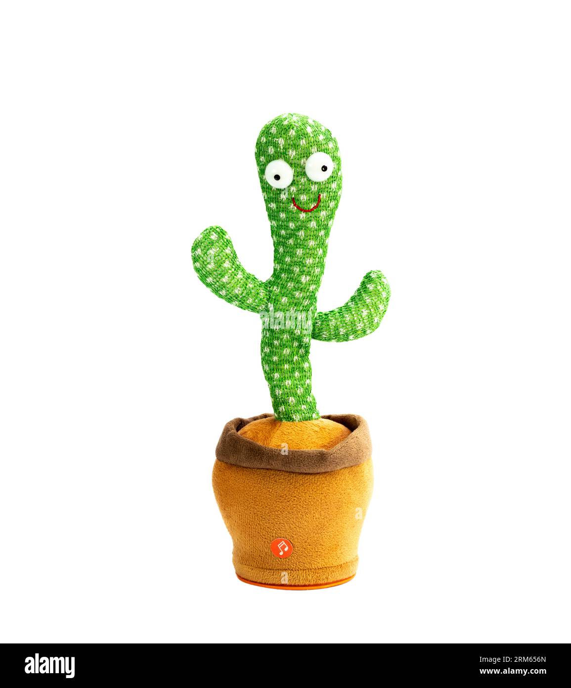 Il giocattolo cactus danzante con ripetizione a risposta riproduce e riproduce musica isolata su sfondo bianco Foto Stock