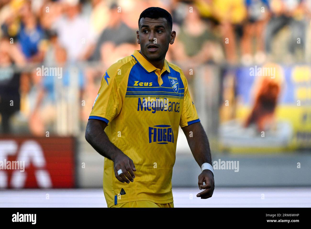 Walid Cheddira di Frosinone durante la partita di serie A tra Frosinone calcio e Atalanta BC allo stadio Benito Stirpe di Frosinone (Italia), Foto Stock