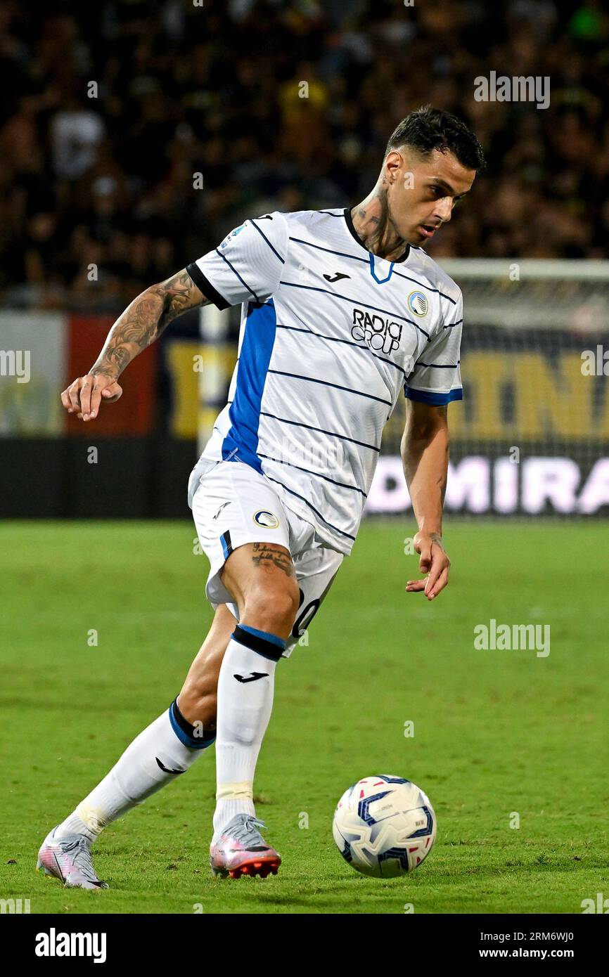 Gianluca Scamacca dell'Atalanta BC in azione durante la partita di serie A tra Frosinone calcio e Atalanta BC allo stadio Benito stirpe di Fros Foto Stock