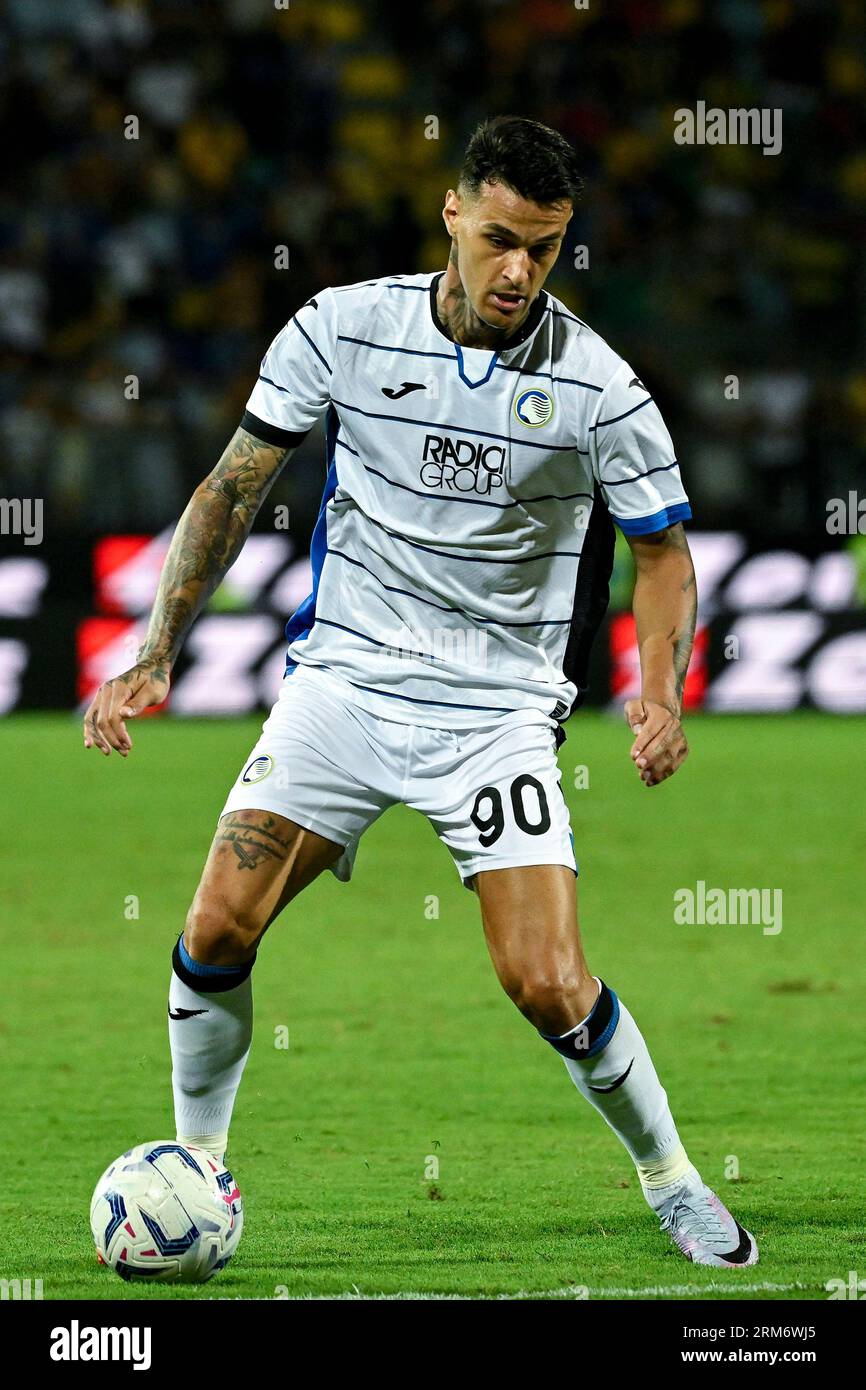 Gianluca Scamacca dell'Atalanta BC in azione durante la partita di serie A tra Frosinone calcio e Atalanta BC allo stadio Benito stirpe di Fros Foto Stock